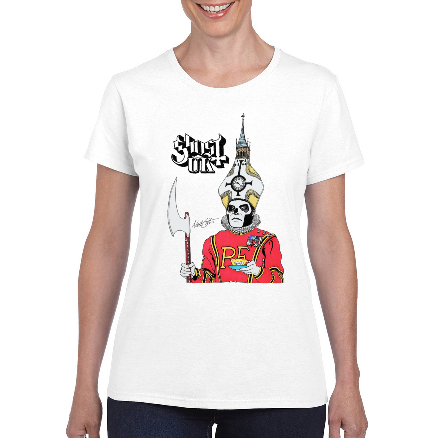 Ghost UK Papa III White Ladies T-Shirt