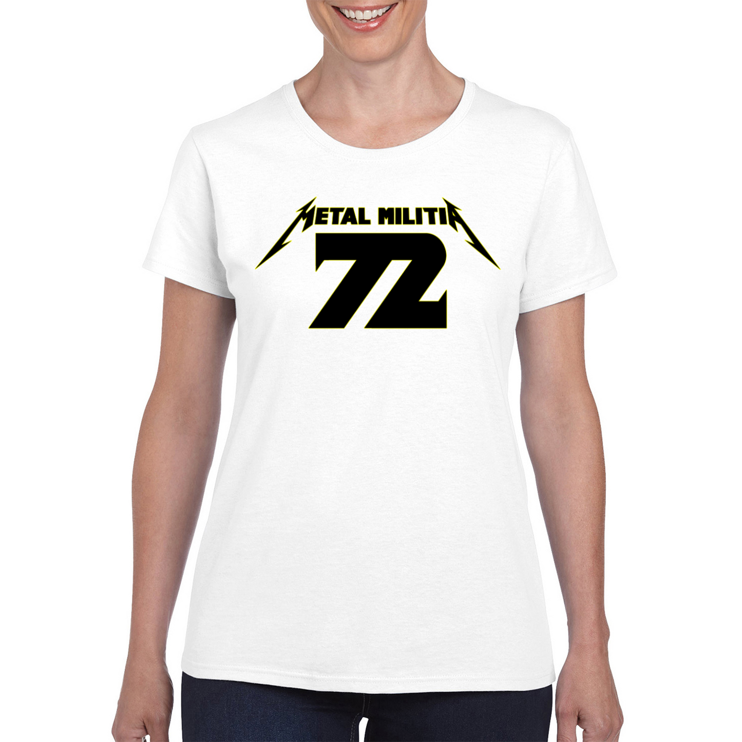 Metal Militia MM72 Black Logo Ladies T-Shirt