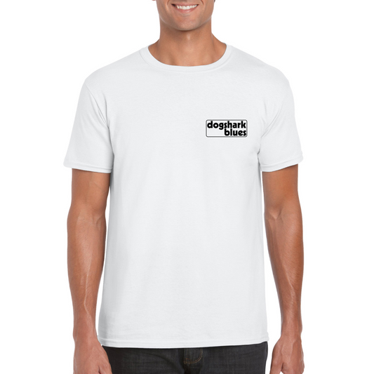 Dogshark Blues Small Logo White Unisex T-Shirt