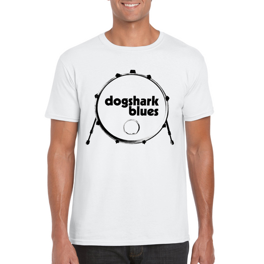 Dogshark Blues Kick White Unisex T-Shirt
