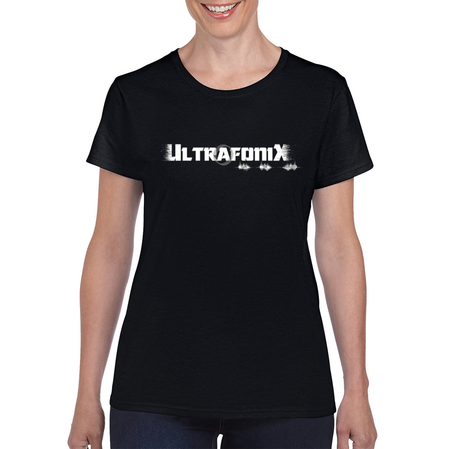 Ultrafonix Logo Black Ladies T-Shirt